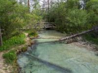 Naturbelassener Flußlauf der türkisfarbenen Rienz - Toblacher See